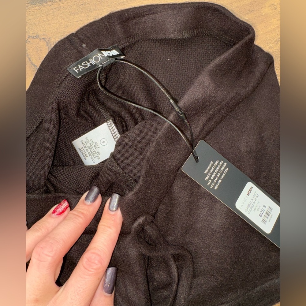 Fashion Nova High Waist Black Knit Micro Shorts - Picture 7 of 7